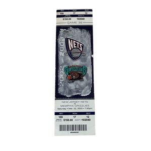 New Jersey Nets vs Memphis Grizzlies NBA‎ March 22 2003 Full Ticket Stub